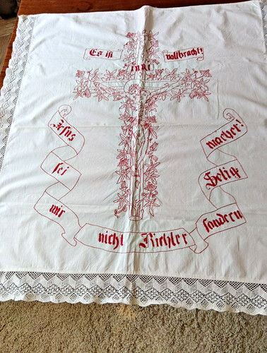 Alte altardecke rot - altardecke,
