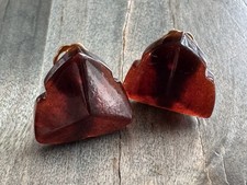 Vintage Baltische Cognacfarbene „cherry» Bernstein Ohrringe Ohrclips vergoldet