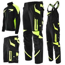 Arbeitshose Arbeitsjacke Latzhose Shorts Stretch schwarz gelb Gr. 46 - 64