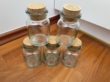 Ankerkraut leere Korkgläser klein 5 Stück Gewürzgläser mit Deckel aus Kork