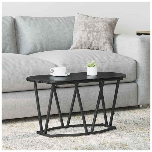 Couchtisch oval schwarz - , eiche