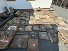 Sandsteinplatten, rechteckig, diverse Größen, ca. 5 qm, gebraucht, Dicke 3-7 cm