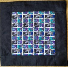Indien Elefanten Quadrat-Muster Kissenbezug blau-violett-schwarz  40x40