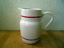weiß roter Milch Krug - Milch Kännchen - Milchkanne mit Griff - ca. 1 Liter