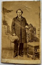 orig. CDV Foto Fotografie Bild alt Herr Mann Mode um 1860 Zylinder Anzug