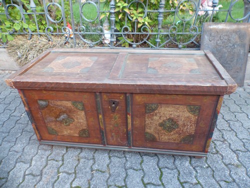 Truhe bauerntruhe holz bemalt - truhe,