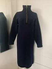 Other Stories Strickkleid MIDI Troyer Marine Nachtblau S Rippstrick Langärmelig