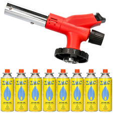 Gasbrenner Bunsenbrenner Lötlampe Lötbrenner Gasanzünder + 8 Gaskartuschen 227g