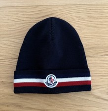 Moncler „Berretto“ Beanie Mütze Haube Blau One Size Logo Neuwertig