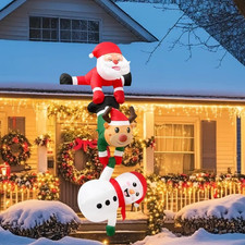 2,4m Weihnachts Deko Inflatable – Kletter-Santa, Rentier & Schneemann LED Outdoo
