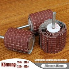 35×45 mm Fächerschleifer Körnung 150-400 Schleifmop Lamellen Schleifstifte