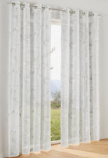516345-1* heine home Dekostore offwhite-grau Blüten Ösen NEU Gr. 145 x 130 cm