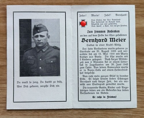 Sterbebild wk2 sterkrad soldat - sterbebild,