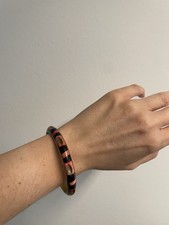 Armreif Schwarz Rosa Messing Damen Folklore Boho