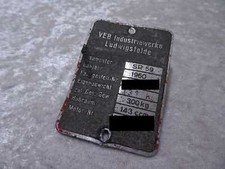 DDR original Typenschild