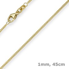 1mm fine curb chain 585 gold