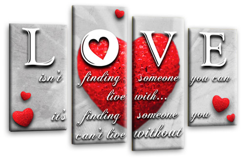 Liebe herz wandbild rot silber - liebe,