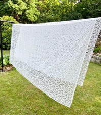 Gardine Spitzen Store ohne Kräuselband L 2,45m x B 2,75m Wollweiß Ecru glänzend