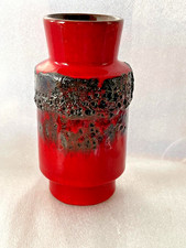 Vase Keramik kleine Lavavase rot vintage