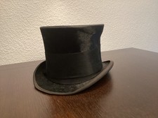 Herren Zylinder Hut um 1900 mit Holzschachtel