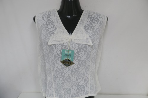 Vintage nylon bluse weiß - -,
