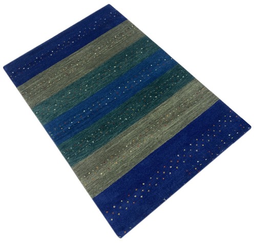 Gabbeh teppich 100 wolle blau - gabbeh,