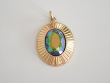 Anhänger Alu Goldton Glas