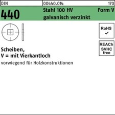100er PACK(Stk)  000440001040110000 Scheibe DIN 440 V 11 x 34 x 3 Stahl 100 HV g