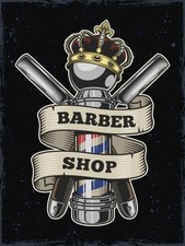 Holzschild 40x30 cm Barbershop