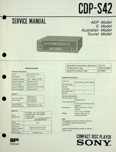 Service manual sony cdp - manual,