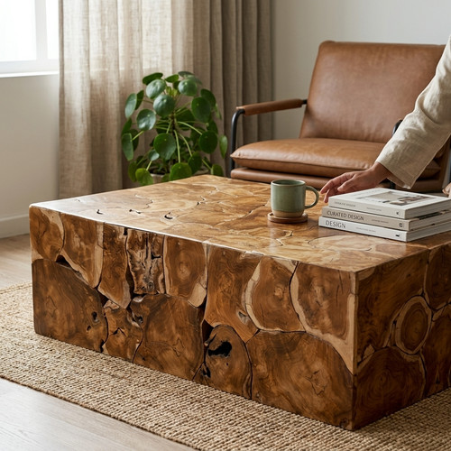 Teak holz couchtisch 120x80 - 120x80, cm