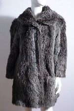 Kunstpelz Mantel Fake Fur Jacke Grau Vicos Italy Vitagliano Vintage Fell 42 Faux