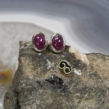Rubin Ohrring, 925er Silber