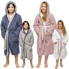 Bademantel Kinder Mädchen Jungen Kapuze Wendefunktion Teenager Kuschel Flausch