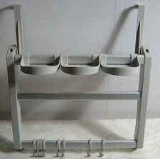 Großes Tür Regal Fächer Haken Grau Kunststoff Alu