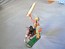 Hausser Elastolin 7cm Masse Figur - Indianer Häuptling auf Pferd  sehr gut