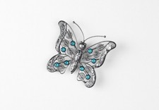 Schöner Deko Schmetterling Butterfly Wandhänger Wanddekoration Metall Silber NEU