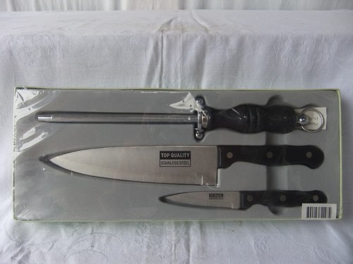 Stainless kochmesser set - stainless, 3