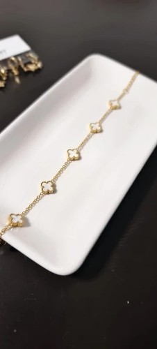 Edelstahl kleeblatt armband - edelstahl,