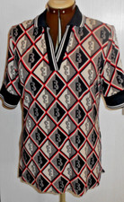 BOGNER, 40, TRAUM-Polo-Shirt mit allover LOGO, Schwarz/Beige/Rot, wie NEU - TOP!