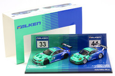1:43 Minichamps 2-Car Set BMW M6 GT3 #33 & Porsche 911 GT3 R #44 Falken 2018 Nür