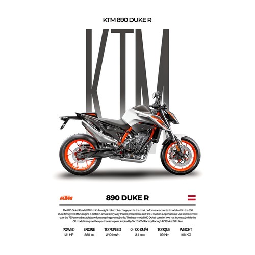 Ktm 890 duke motorrad poster - ktm,