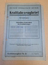 KFZ Brief Kraftfahrzeugbrief