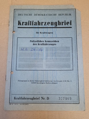 Kfz brief kraftfahrzeugbrief - kfz,