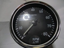 Drehzahlmesser  REV Smiths chrom mechanisch für Welle beleuchtet 98mm Oldtimer