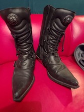 New Rock M-7993-S1 Western Cowboystiefel schwarz Leder Schnalle Biker