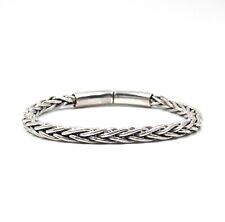925 Silber Armband 18.5cm moderner Herren Schmuck 5.3mm Zopf Form massiv 31gr