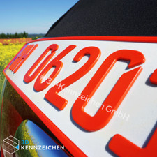 2 Stück 3D-Kennzeichen ROT