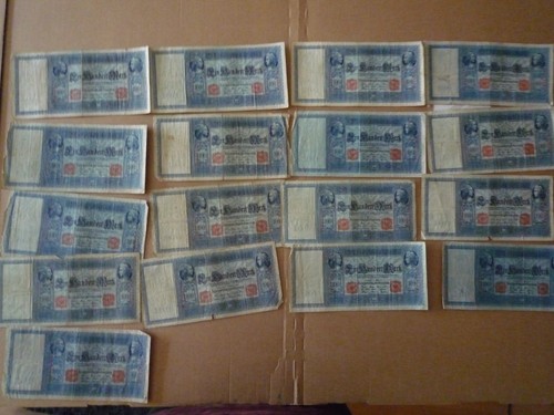 Stück reichsbanknoten 100 - 17,
