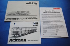 Märklin       2  Stück   Anleitung   HO-Lok    und eine Garantiekarte